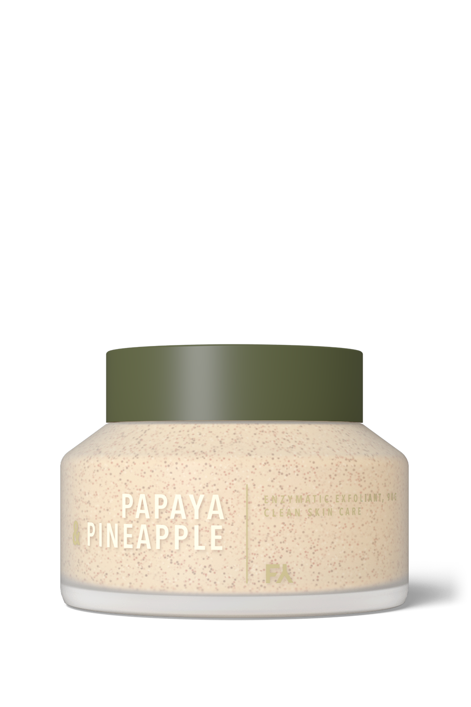 Product picture of the papaya & pineapple enzymatic exfoliant by Fields of Yarrow on a transparent background
